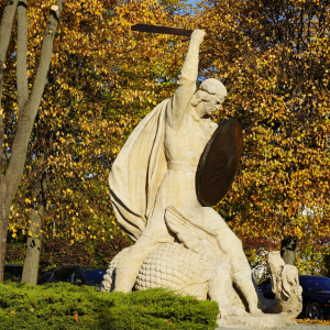 „Lāčauša cīņa ar pūķi“ (Karupoja võitlus draakoniga)