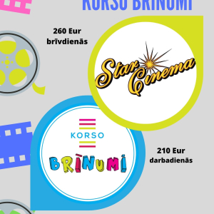 Bērnu ballītes komplekts Korso Brīnumi un Star Cinema Jūrmala